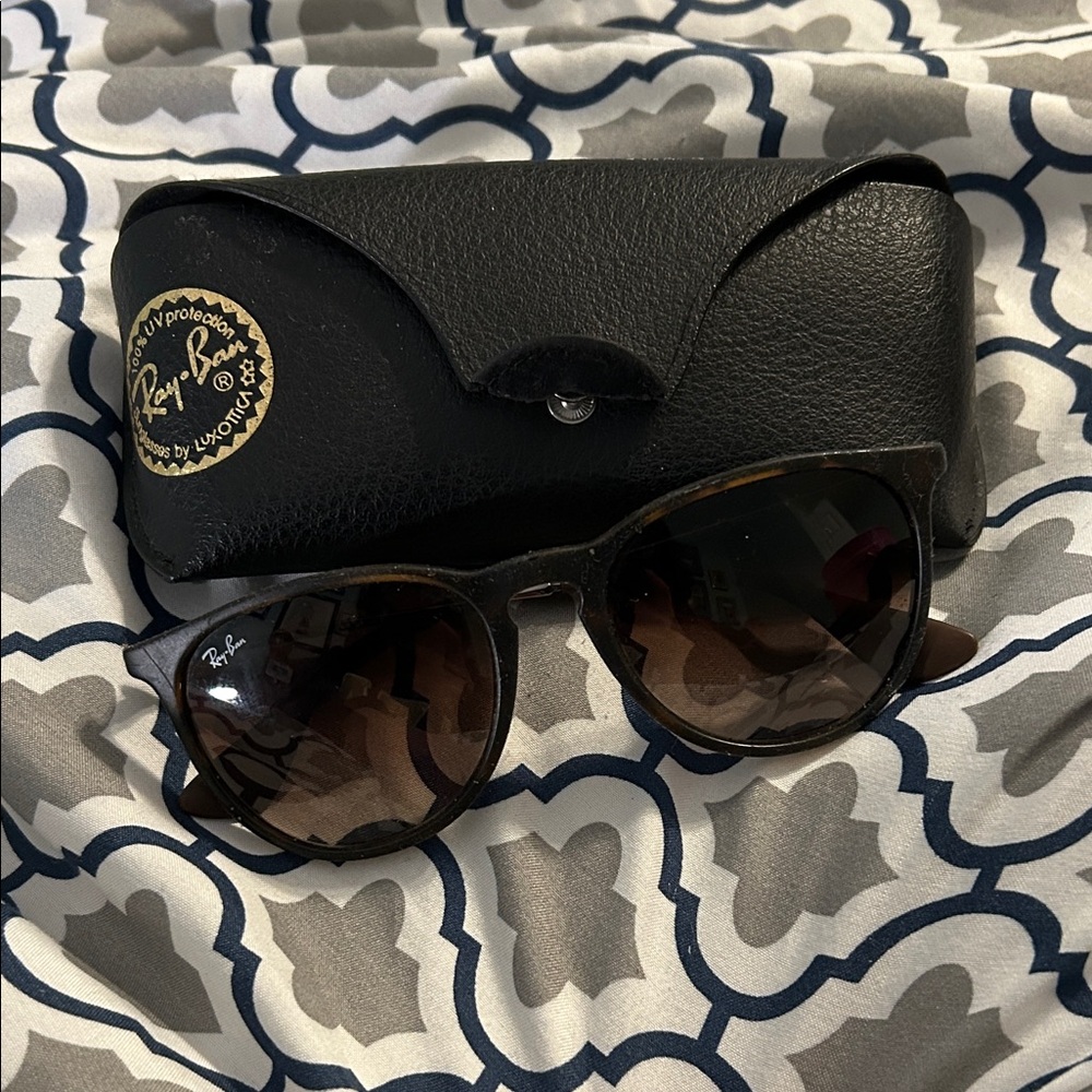 Ray-Ban Tortoise Sunglasses with Black Case